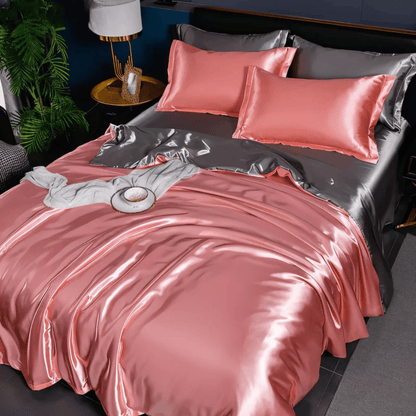 Elegant Silk-Look Bedding Set - Duvet Cover & Pillowcases for Ultimate Comfort 12