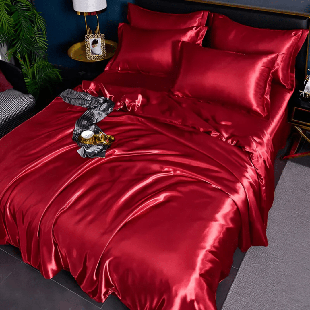 Elegant Silk-Look Bedding Set - Duvet Cover & Pillowcases for Ultimate Comfort 2