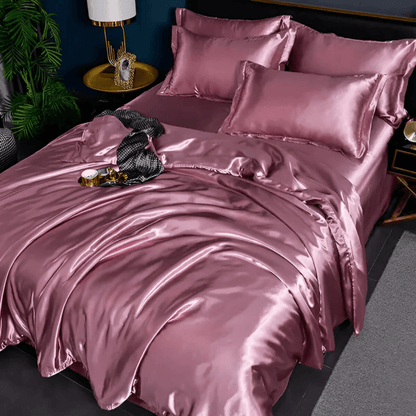 Elegant Silk-Look Bedding Set - Duvet Cover & Pillowcases for Ultimate Comfort 4