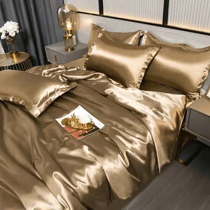 Elegant Silk-Look Bedding Set - Duvet Cover & Pillowcases for Ultimate Comfort 6