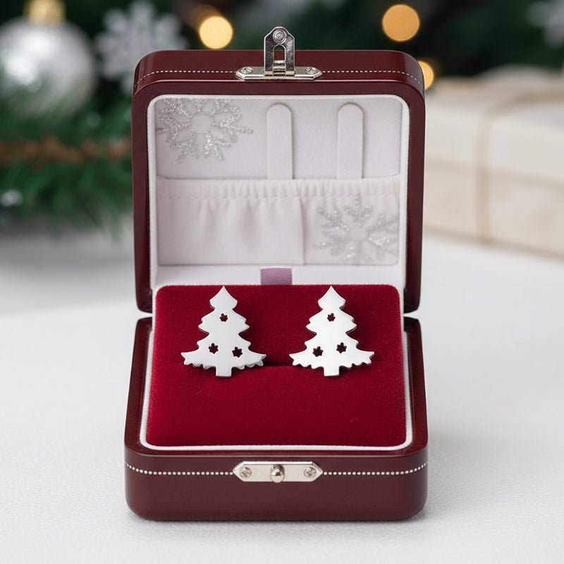 Elegant Silver Christmas Stud Earrings - 925 Silver Holiday Accessories 4