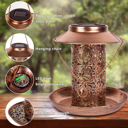 Elegant Solar Bird Feeder with LED Night Light for Outdoor Garden Decor 1