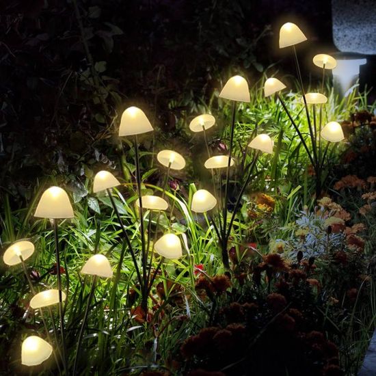 Elegant Solar Mushroom Lights - 15 LED Outdoor Garden Lighting Set, Weatherproof & Easy Installation 2