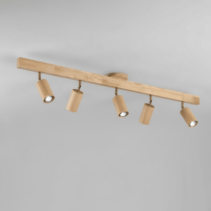 Elegant Solid Wood Adjustable Ceiling Lamp - LED Light Fixture for Modern Decor 6