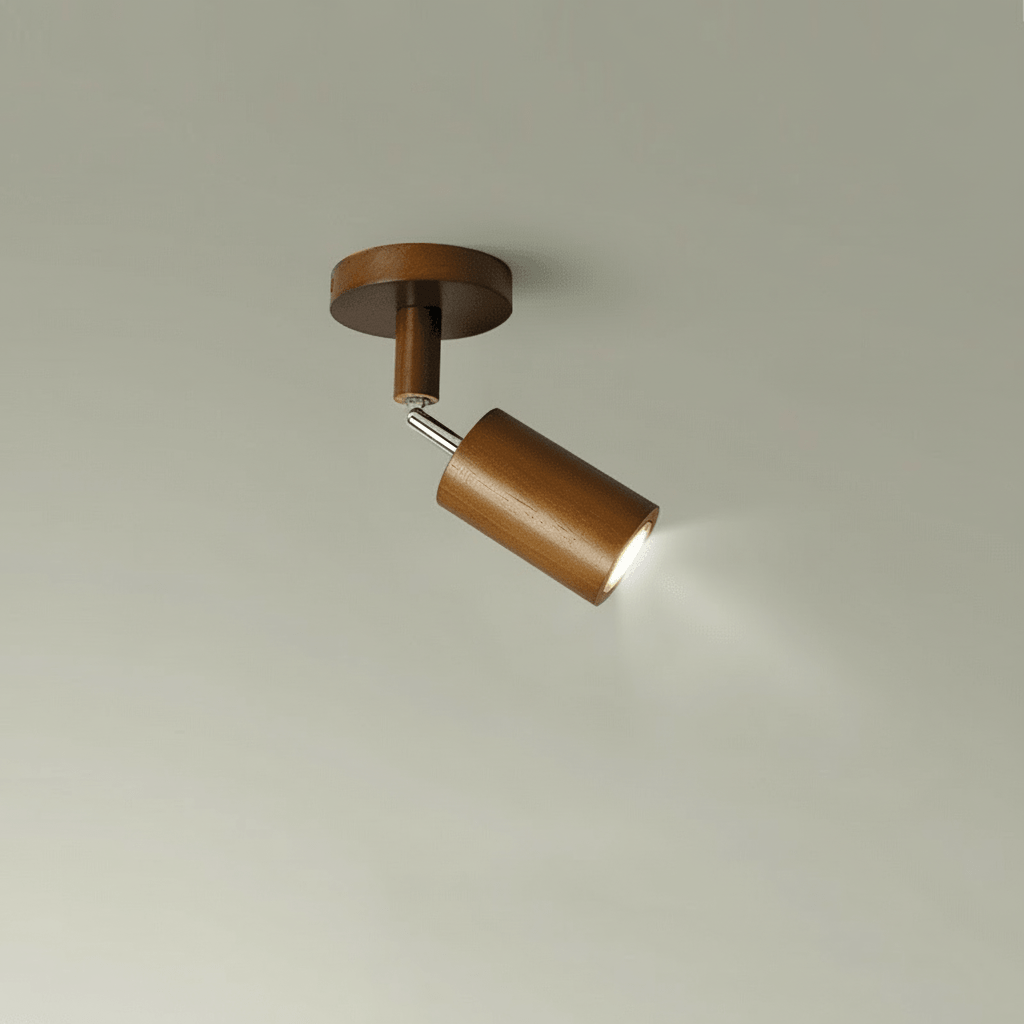 Elegant Solid Wood Adjustable Ceiling Lamp - LED Light Fixture for Modern Decor 7