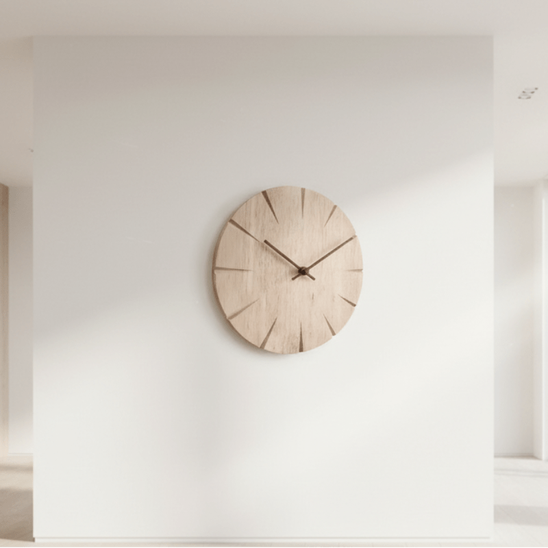 Elegant Solid Wood Wall Clock with Pendulum Movement & Minimalist Design 1