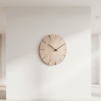 Elegant Solid Wood Wall Clock with Pendulum Movement & Minimalist Design 1