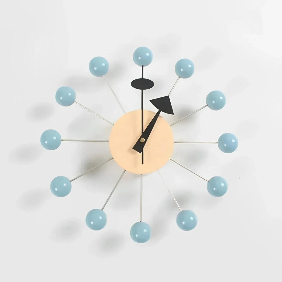 STARSHINE – Elegant Metal Sunburst Wall Clock, 32 cm Silent Quartz for Home Accents