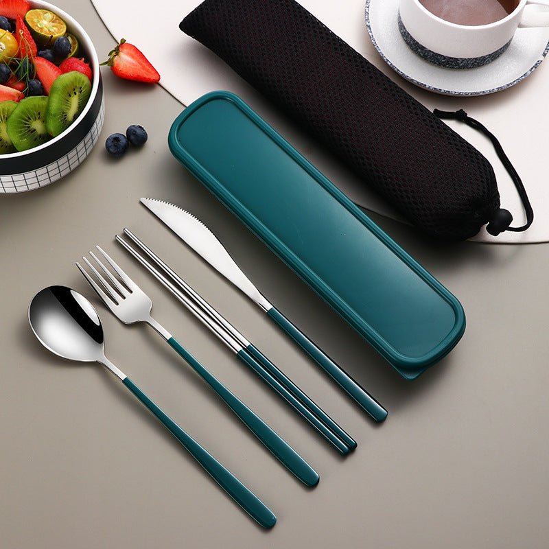 Elegant Travel Cutlery Set - 4-Piece Stainless Steel Flatware Cutlery with Case 1