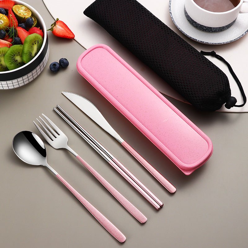 Elegant Travel Cutlery Set - 4-Piece Stainless Steel Flatware Cutlery with Case 2