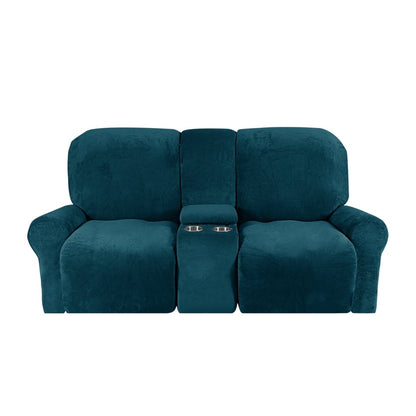 Elegant Velvet Dual-Seat Recliner Sofa Cover - Slipcover Sofa with Cup Holders 17