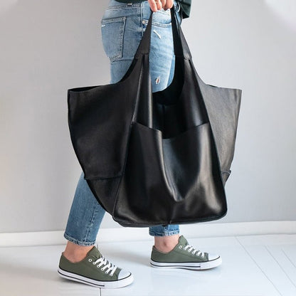 Elegant Vintage Leather Tote Bag - Classic Style with Spacious Interior 10
