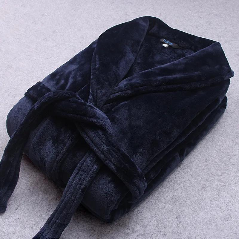 Elegant Winter Bathrobe - Soft Coral Fleece Dressing Gown with Pockets 0