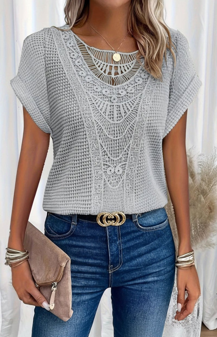 Elegant Women's Classic Crew Neck T-Shirt - High-Quality Comfortable Fit 1