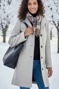 ARCTICART – Stylish Women’s Mid-Length Winter Coat with Utility Pockets & Buttons