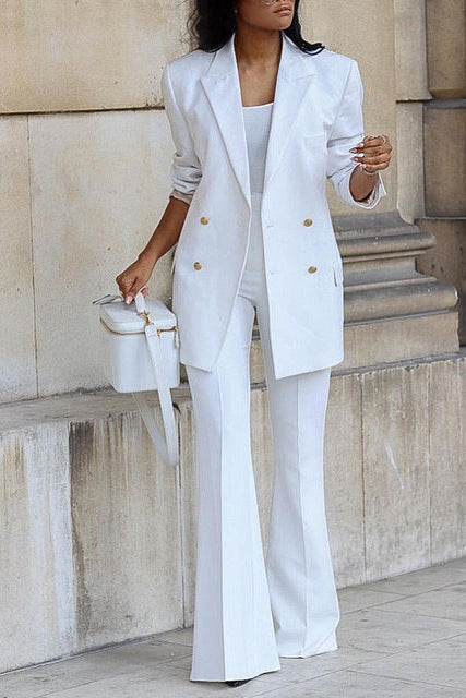 Elegant Women's Suit - Two-Piece Blazer Set with Trousers for Formal Occasions 0