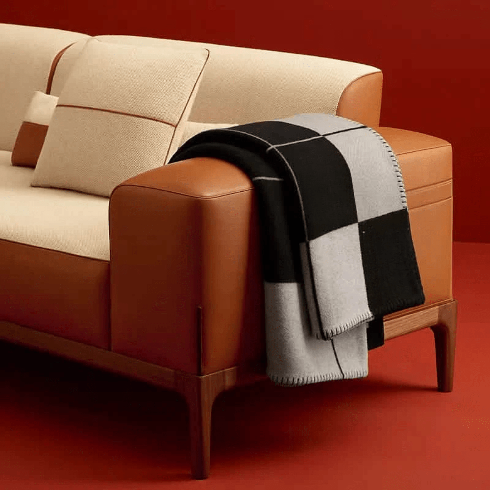 Elegant Wool-Cashmere Blanket for Cozy Interiors - Luxurious Soft Touch 4