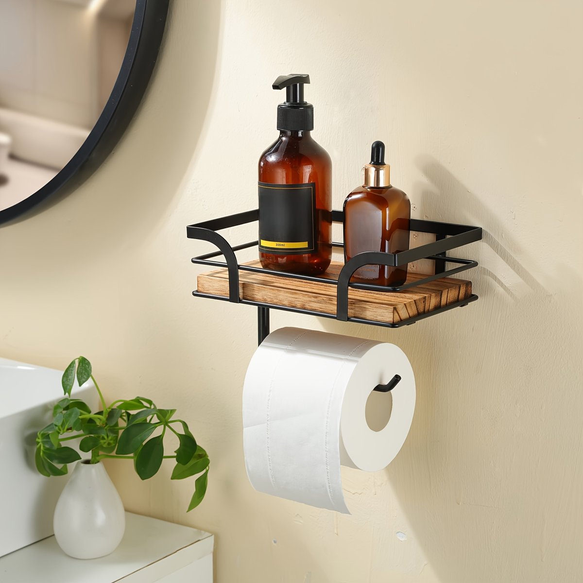 Elegant Wrought Iron Wall Mounted Towel Rack - Space-Saving Design for Stylish Bathrooms 1