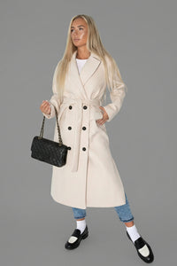 SOFTREIGN – Longline Women's Winter Coat with Flowing Lapel & Cozy Fit