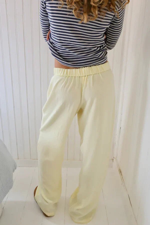 Elke - Women's Lightweight Striped Pants with Elastic Waistband & Pockets 6