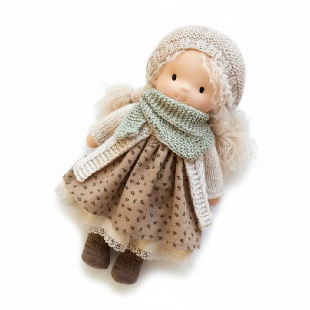 Elora – Handmade Waldorf doll made of cotton for creative play 14