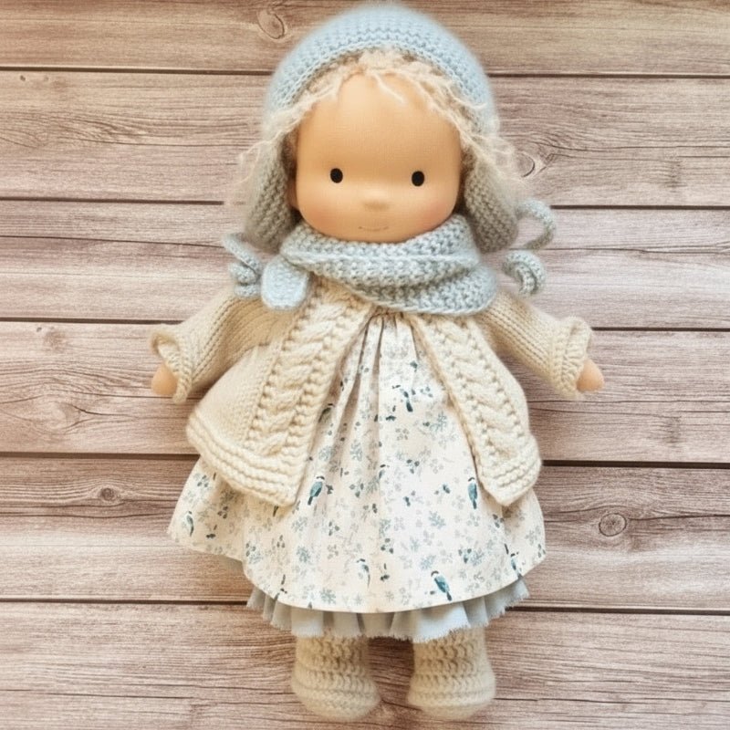 Elora – Handmade Waldorf doll made of cotton for creative play 15