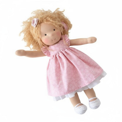 Elora – Handmade Waldorf doll made of cotton for creative play 25