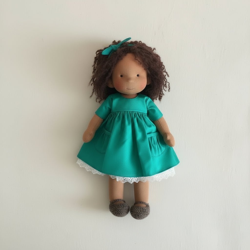 Elora – Handmade Waldorf doll made of cotton for creative play 34