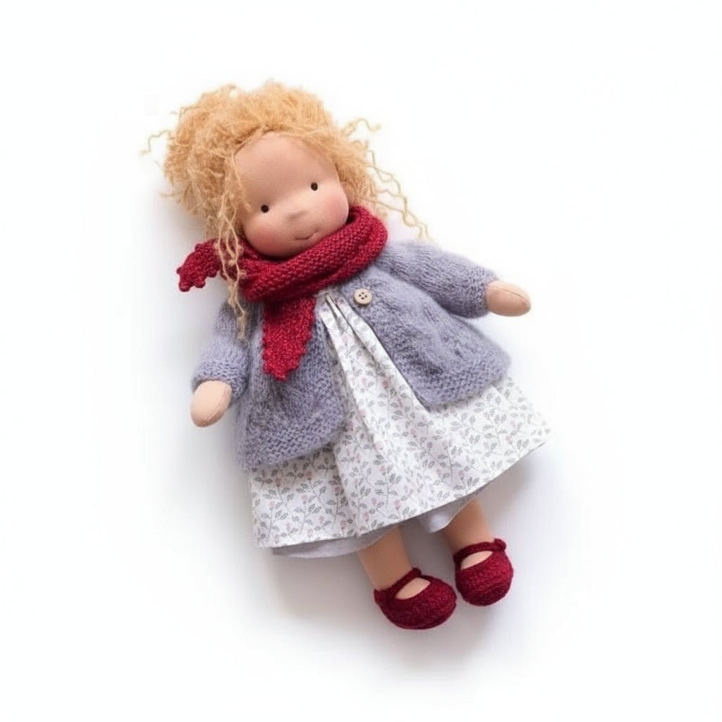 Elora – Handmade Waldorf doll made of cotton for creative play 35