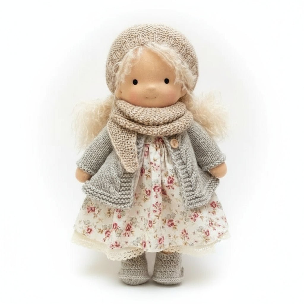 Elora – Handmade Waldorf doll made of cotton for creative play 37