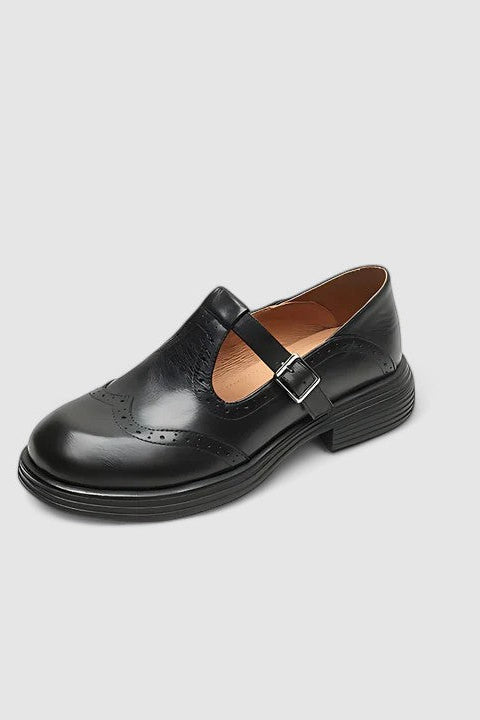 Emily Classic Women's Leather T-Strap Shoes for Comfort and Elegance 6