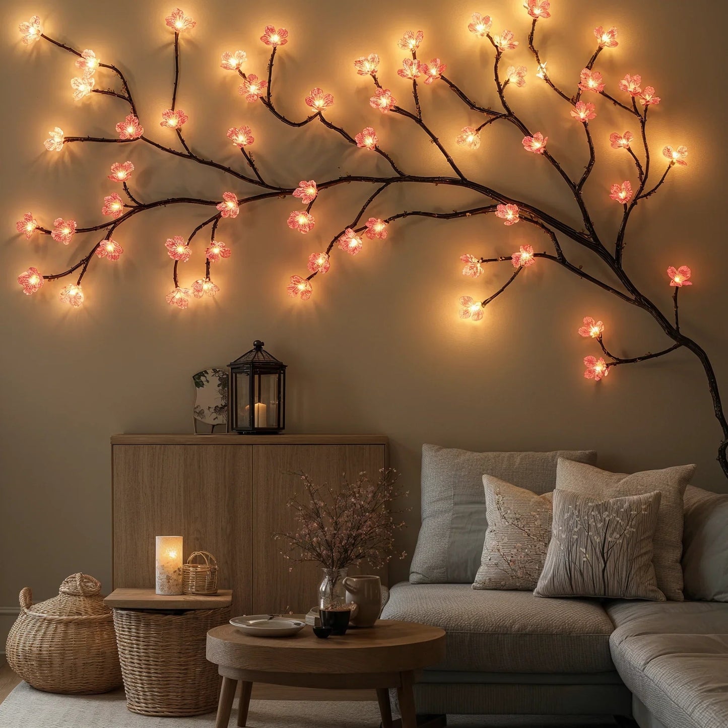 Enchanted Blossom - 1.6m LED Fairy Lights with Warm White & Pink Glow 4