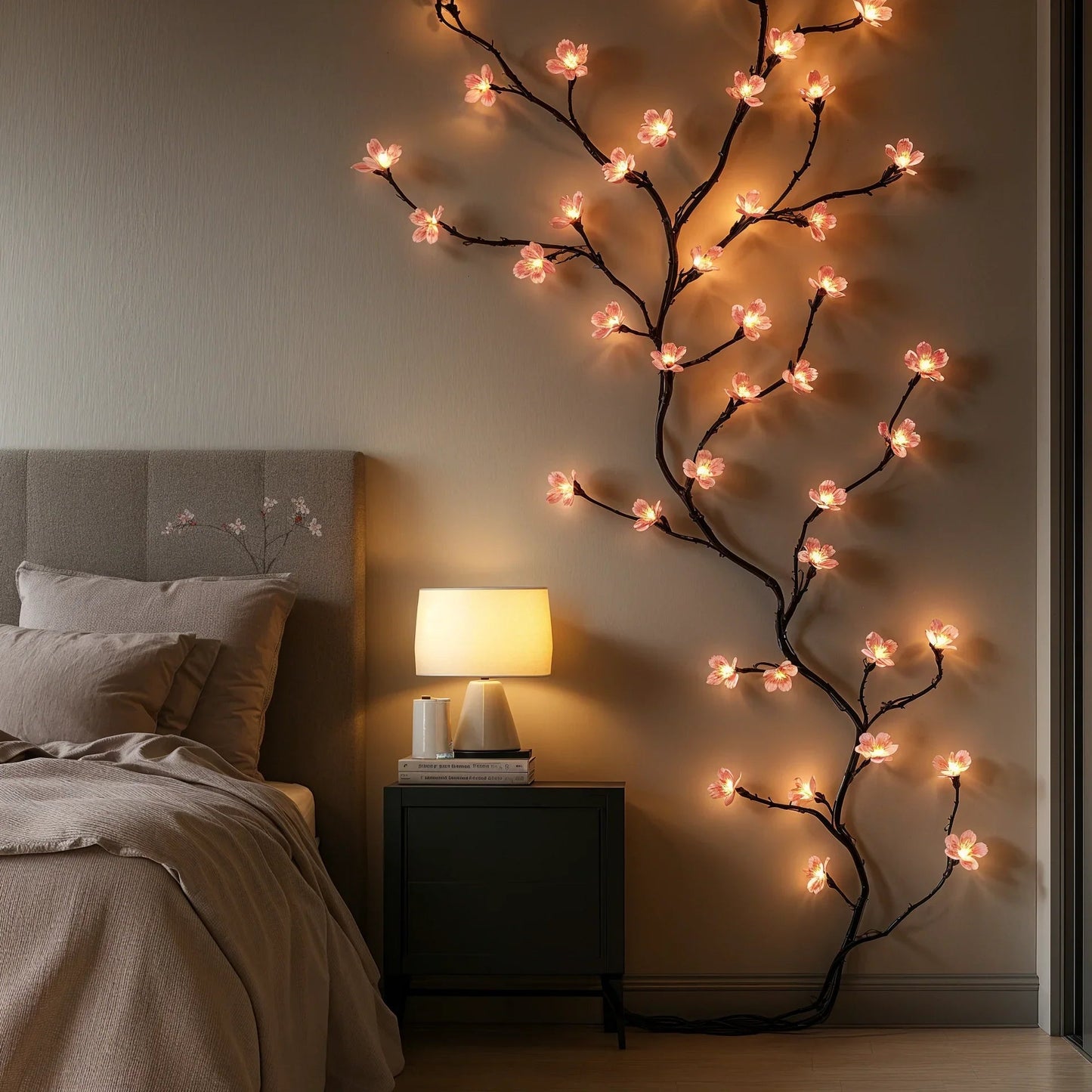 Enchanted Blossom - 1.6m LED Fairy Lights with Warm White & Pink Glow 5