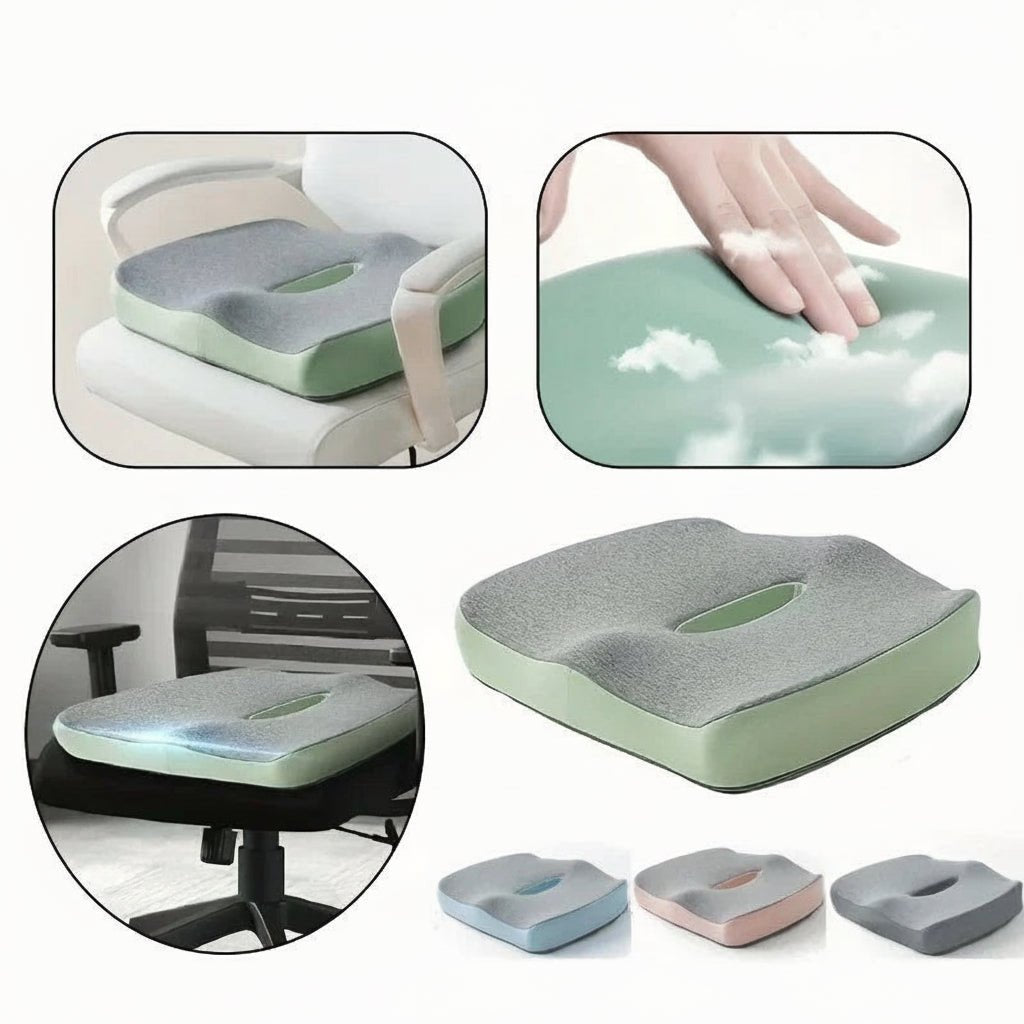 Ergonomic Office Seat Cushion - Memory Foam Lumbar Support for Comfort and Posture 0
