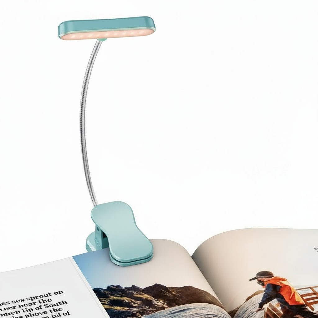 Eye-Caring LED Book Light - Rechargeable, Dimmable, Flexible Neck for Reading 6