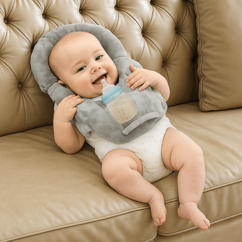 FEEDORIS – Breastfeeding and bottle-feeding pillow for babies with integrated bottle holder 1