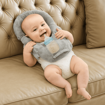 FEEDORIS – Breastfeeding and bottle-feeding pillow for babies with integrated bottle holder 1