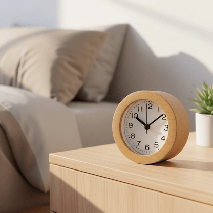 WOODTIME – Silent Non-Ticking Wooden Alarm Clock