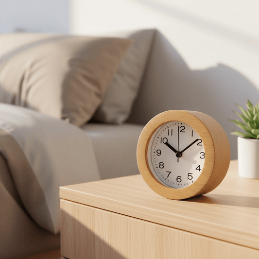 WOODTIME – Silent Non-Ticking Wooden Alarm Clock