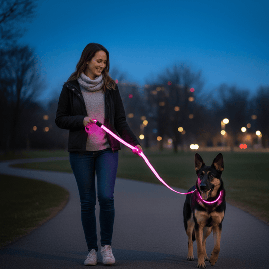 BARKBRIGHT – Rechargeable LED Leash with Comfortable Ergonomic Handle