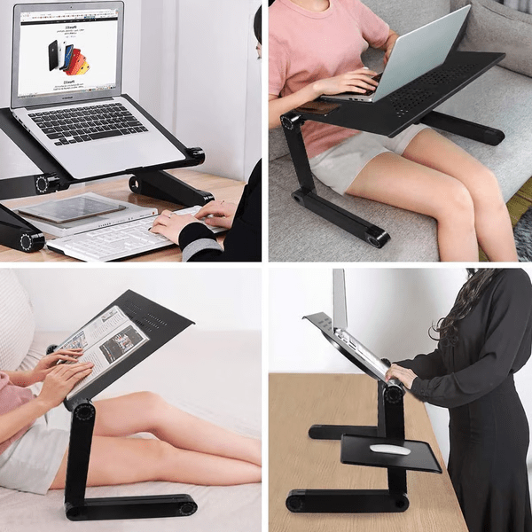 FLEXIDESK STAND – 360° Ergonomic Laptop Stand with Adjustable Height and Mouse Pad