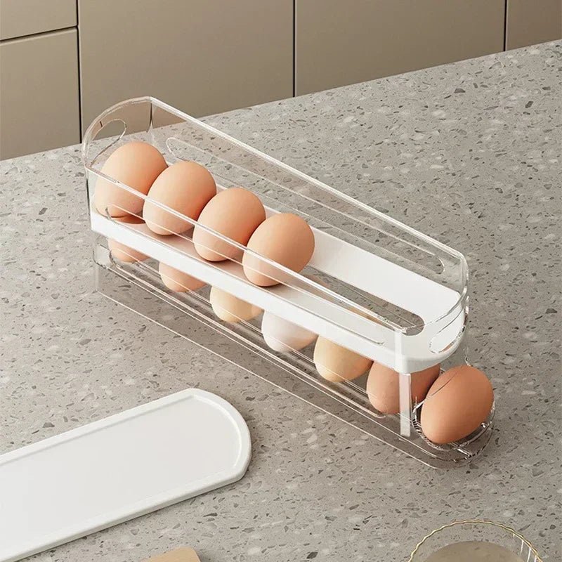 FLOWSTACK – Automatically rolling 2-layer egg organizer for refrigerators 5
