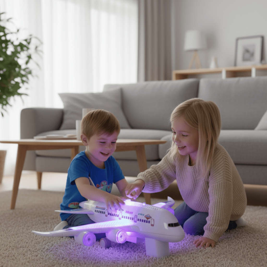 FLYGENIUS – Intelligent Music & Light Airplane Toy with Automatic Obstacle Navigation 2
