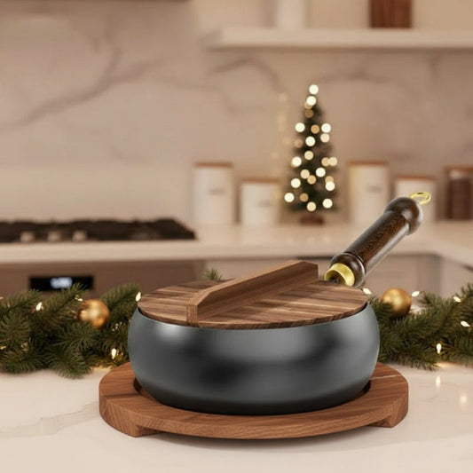 FORGIRON – Hand-forged iron pan with wooden handle and optional lid (24/28 cm) 0