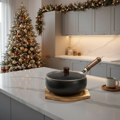 FORGIRON – Hand-forged iron pan with wooden handle and optional lid (24/28 cm) 1