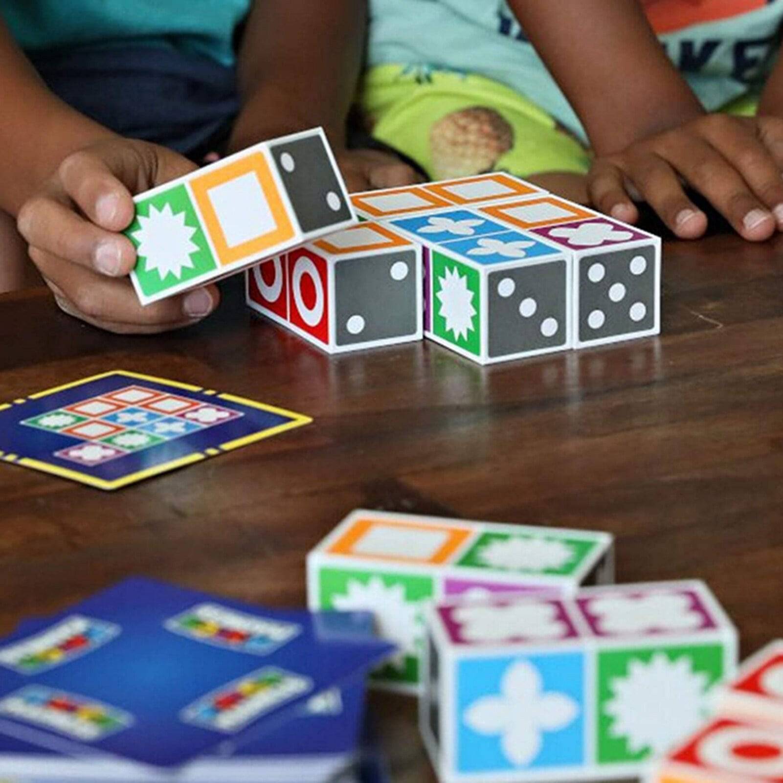 Family Fun - 60 Card Pattern Matching Game with 20 Colorful Playable Blocks 1