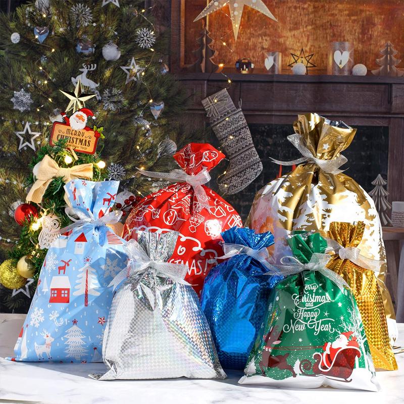 FestWrap - Drawstring Gift Bags for Effortless Gift Wrapping, Durable Aluminum Foil 2