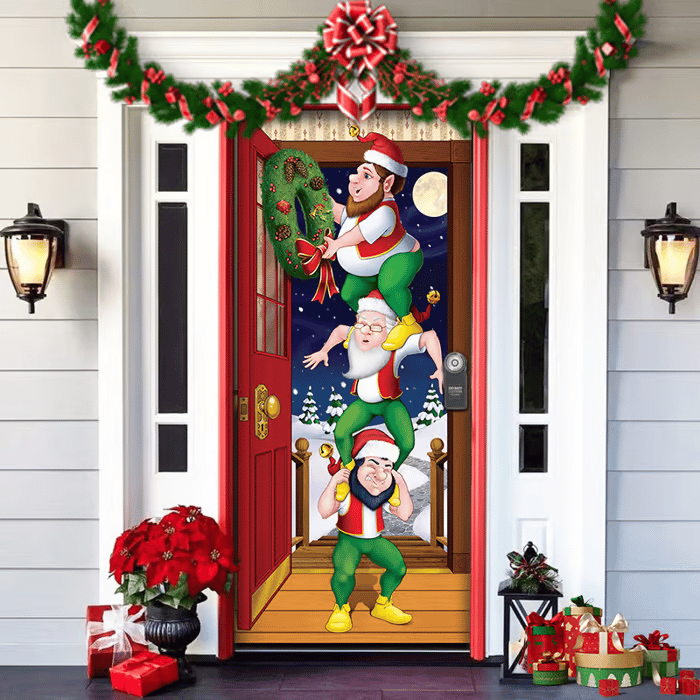 FestiDoor - Festive Door Cover for Easy Installation & Durable Outdoor Use 10