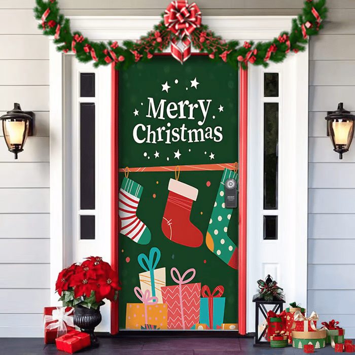 FestiDoor - Festive Door Cover for Easy Installation & Durable Outdoor Use 14
