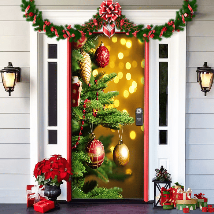 FestiDoor - Festive Door Cover for Easy Installation & Durable Outdoor Use 17